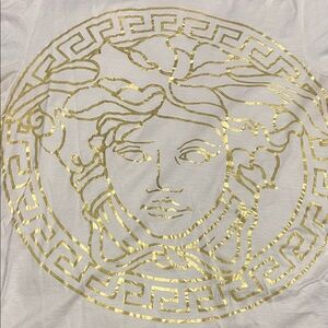 Versace White and Gold Medusa Shirt